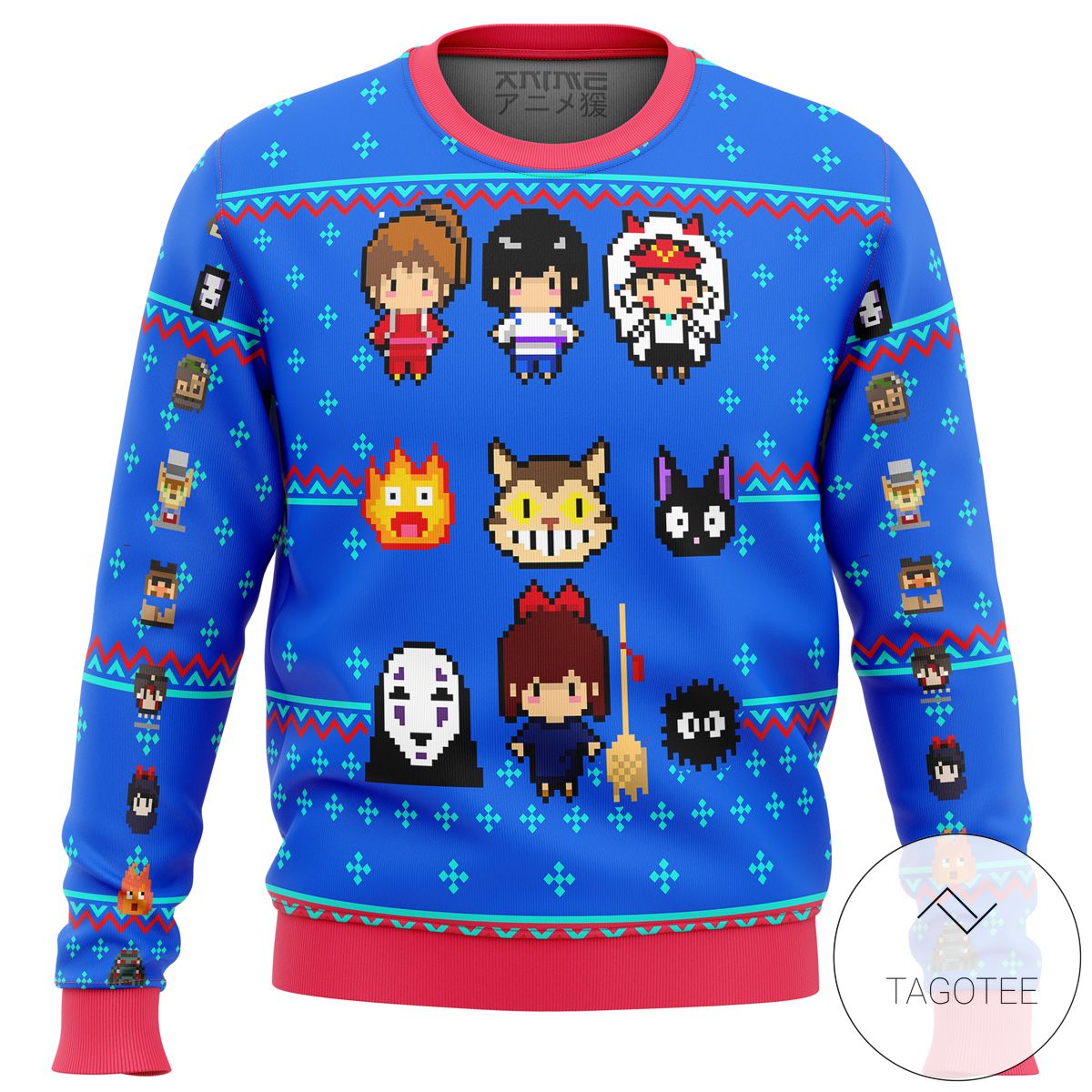 New Studio Ghibli Blue Ugly Christmas Sweater