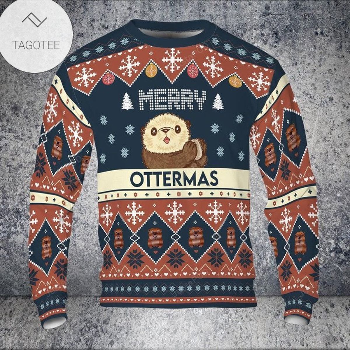Otter Merry Ottermas Ugly Christmas Sweater