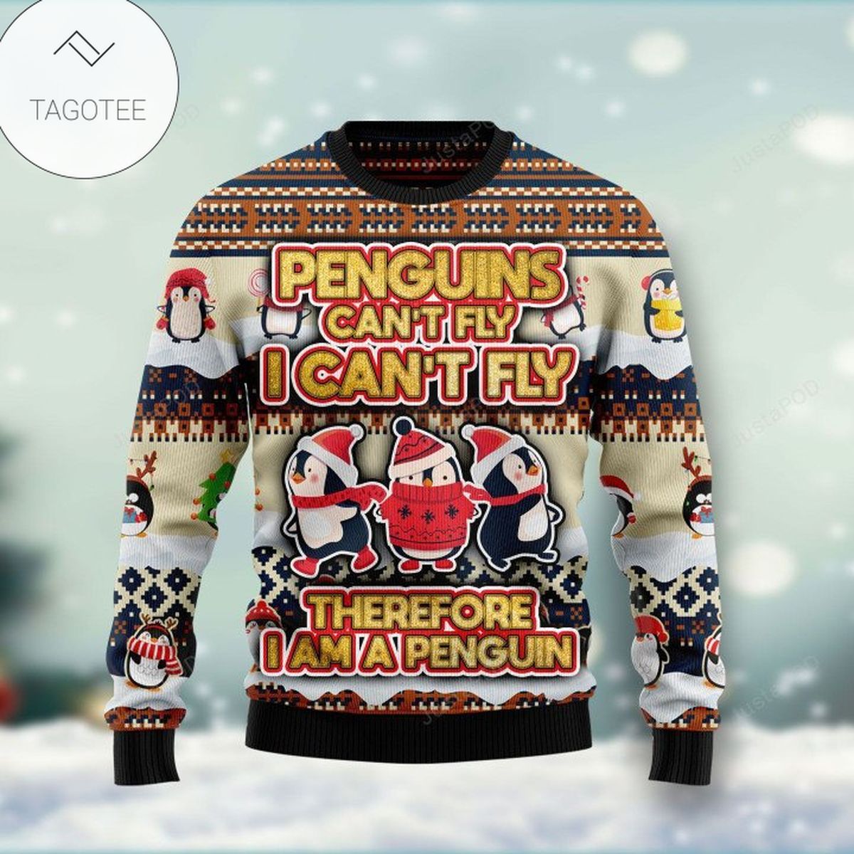 Penguin Can't Fly Ugly Christmas Sweater