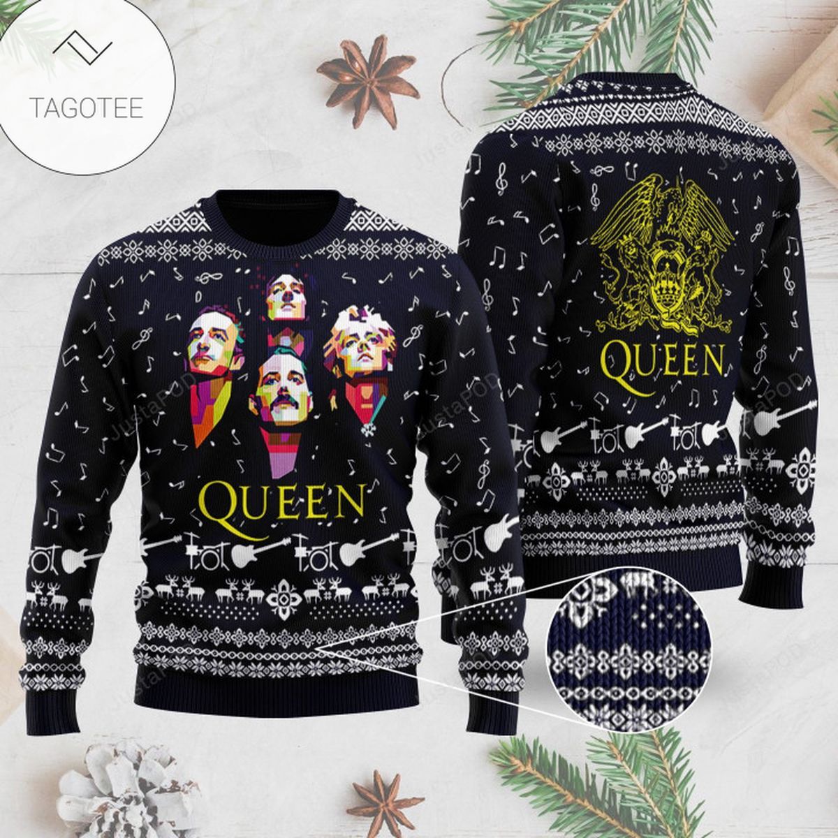 Rock Music Queen Band With Their Logo For Rock Fans Ugly Christmas Sweater