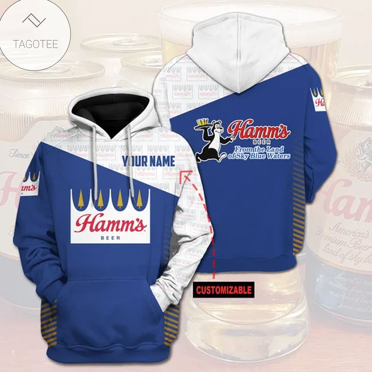 Hamm's Beer From The Land Of Sky Blue Waters Logo Hoodie