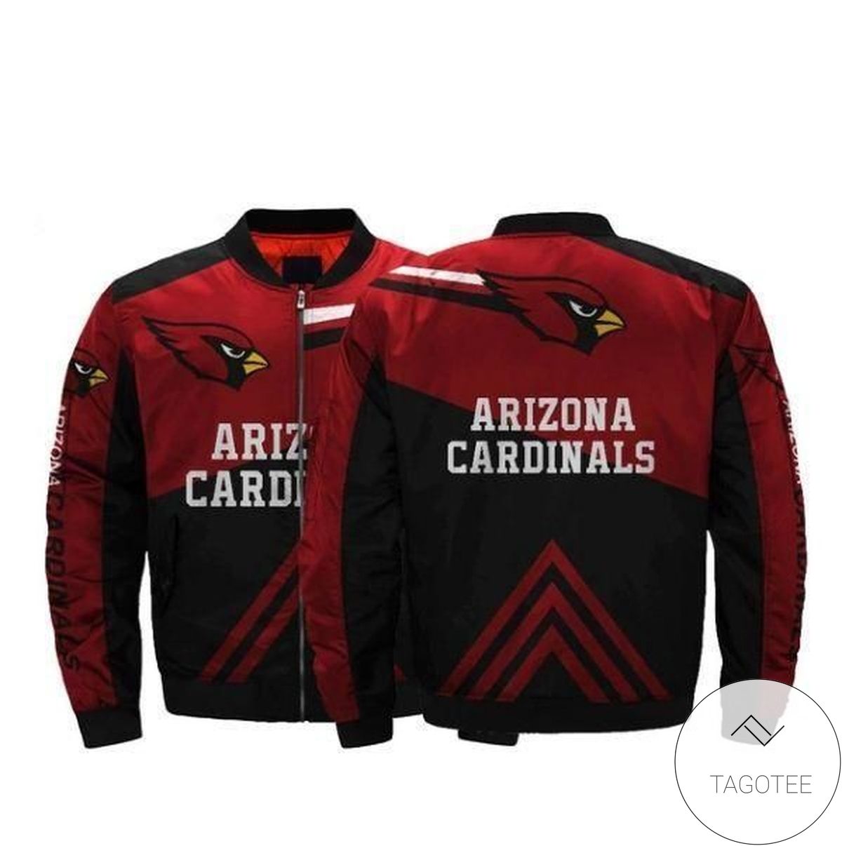 Arizona Cardinals Red And Black 3d Printed Unisex Bomber Jacket