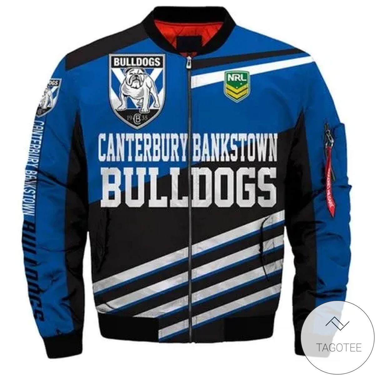 Caterbury Bankstown Bulldogs Blue Black 3d Printed Unisex Bomber Jacket