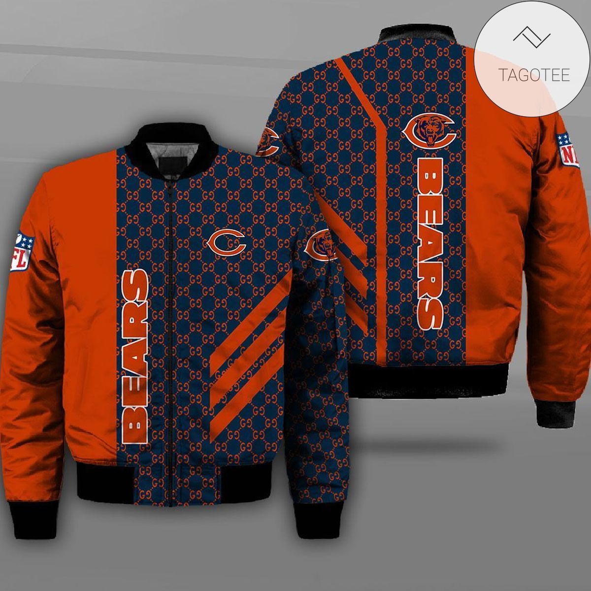 Chicago Bears Football Bear 3d Printed Unisex Bomber Jacket