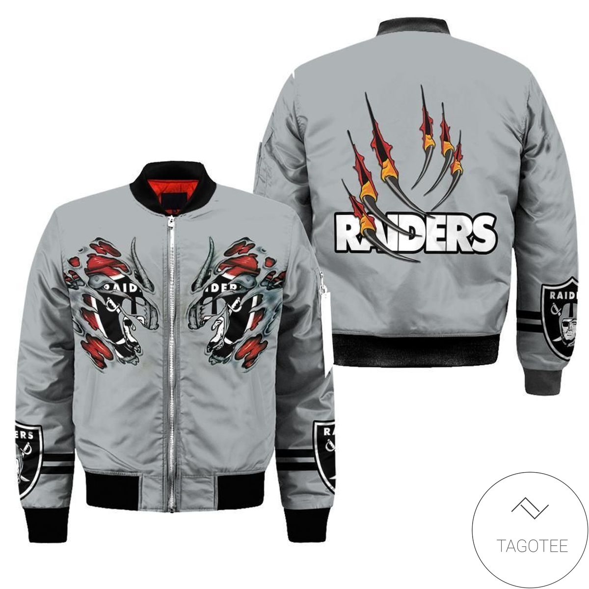 Oakland Raiders Claws 3d Printed Unisex Bomber Jacket