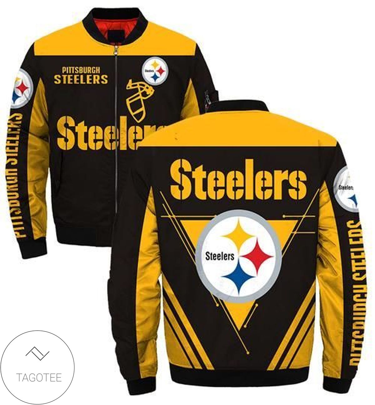 Pittsburgh Steelers Triangle Logo 3d Printed Unisex Bomber Jacket