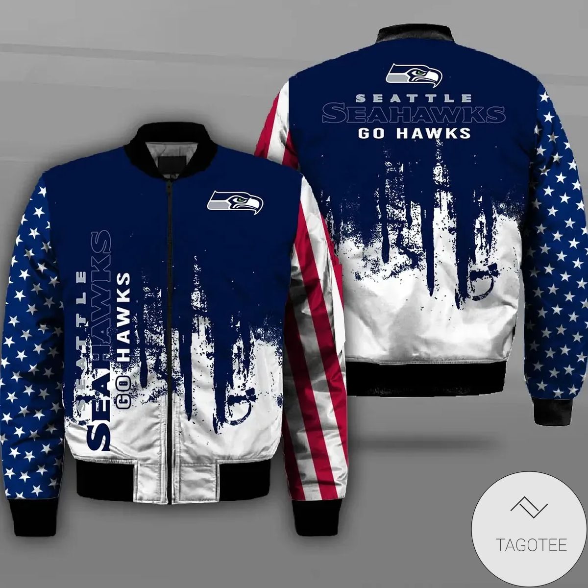 Seattle Seahawks Flag Professional Football Team 3d Printed Unisex Bomber Jacket