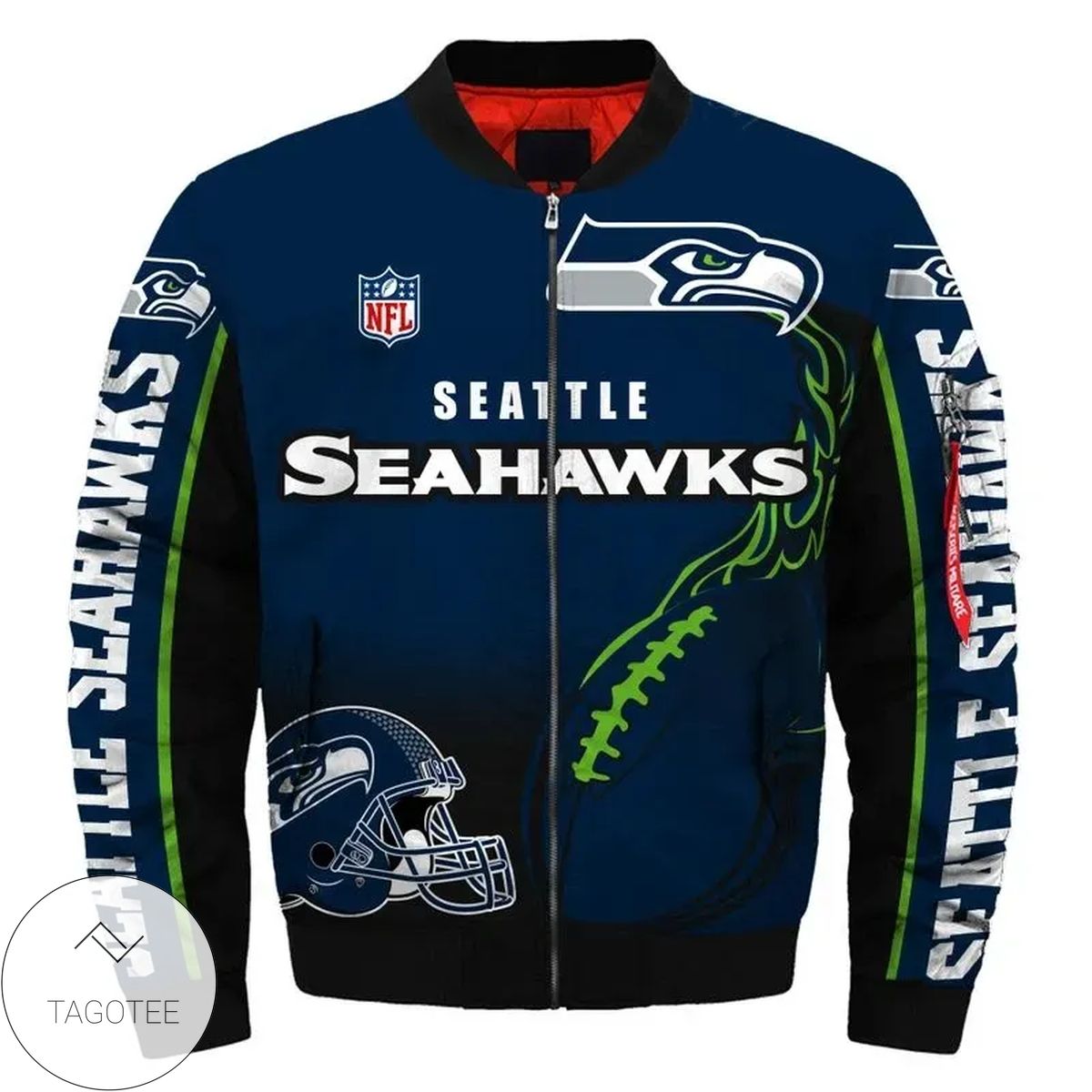 Seattle Seahawks Logo Team 3d Printed Unisex Bomber Jacket
