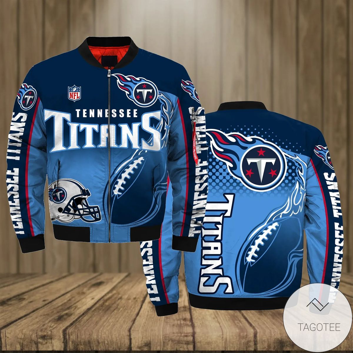 Tennessee Titans Blue 3d Printed Unisex Bomber Jacket