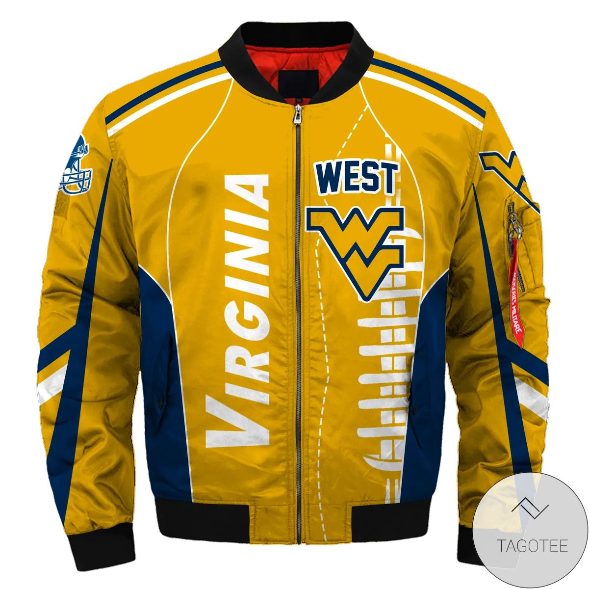 West Virginia Mountaineers Football 3d Printed Unisex Bomber Jacket