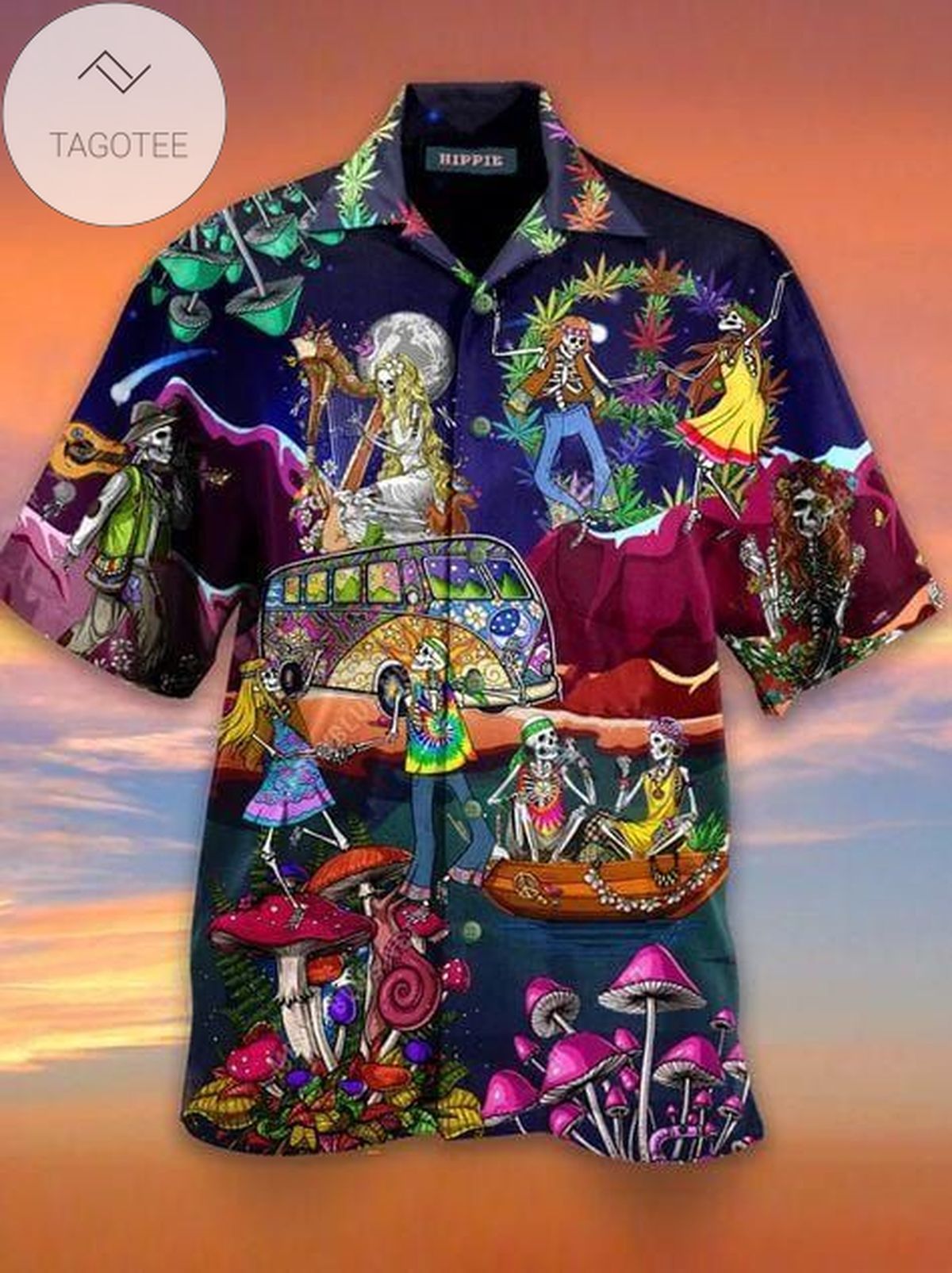 2022 Authentic Hawaiian Shirts Don’t Worry Be Hippie Skull