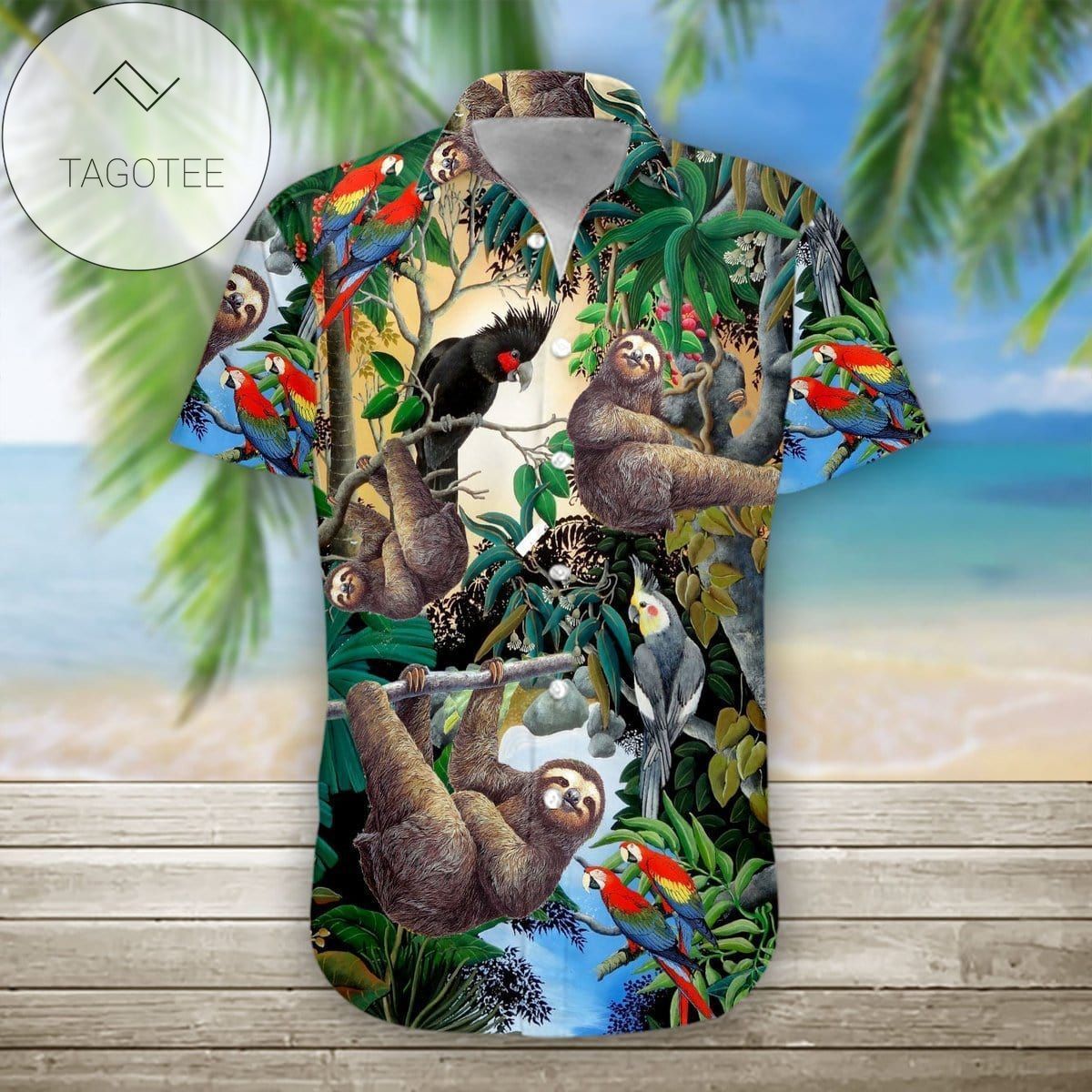 2022 Authentic Hawaiian Shirts Sloth And Parrot Tropical