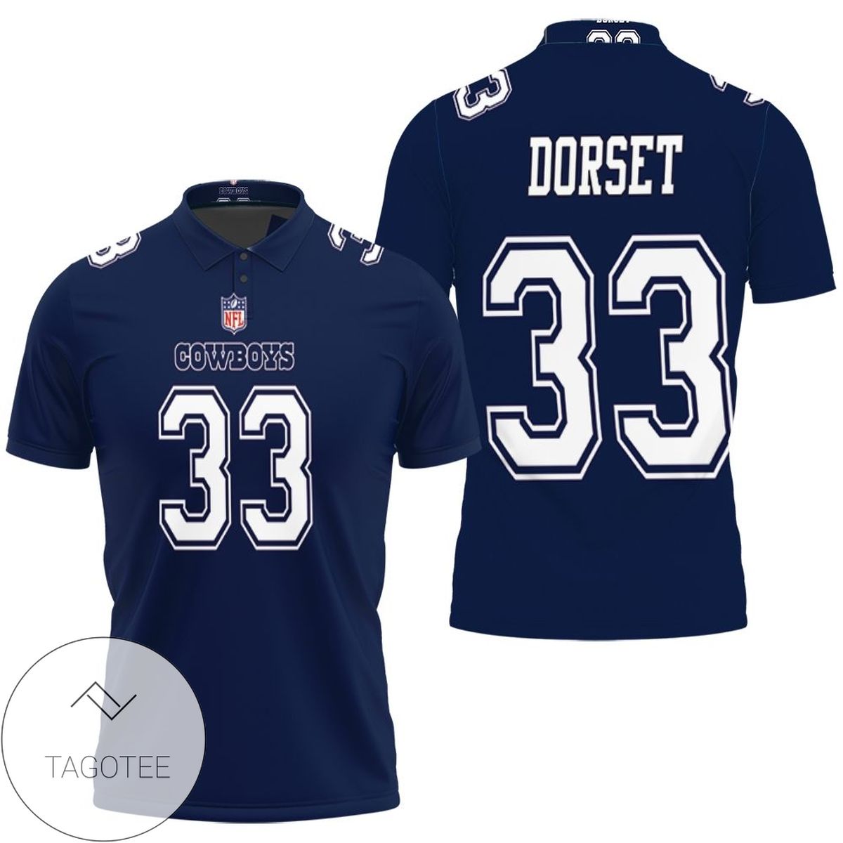 Dallas Cowboys Tony Dorsett #33 Great Player Nfl American Football Game Navy 2019 Jersey Style Gift For Cowboys Fans All Over Print Polo Shirt