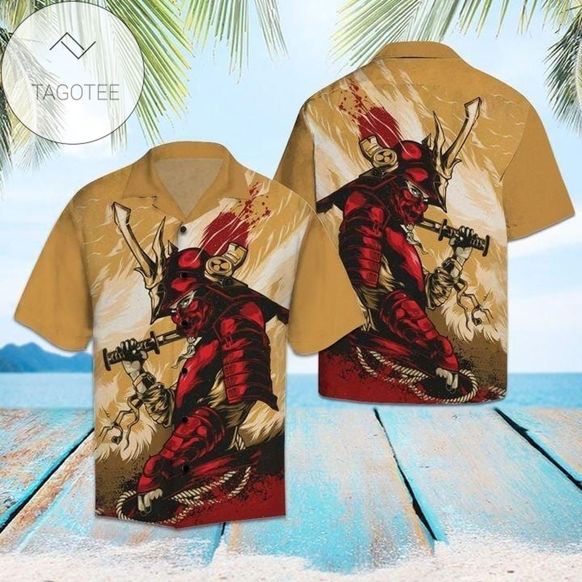 Amazing Red Samurai Hawaiian Shirt #kv