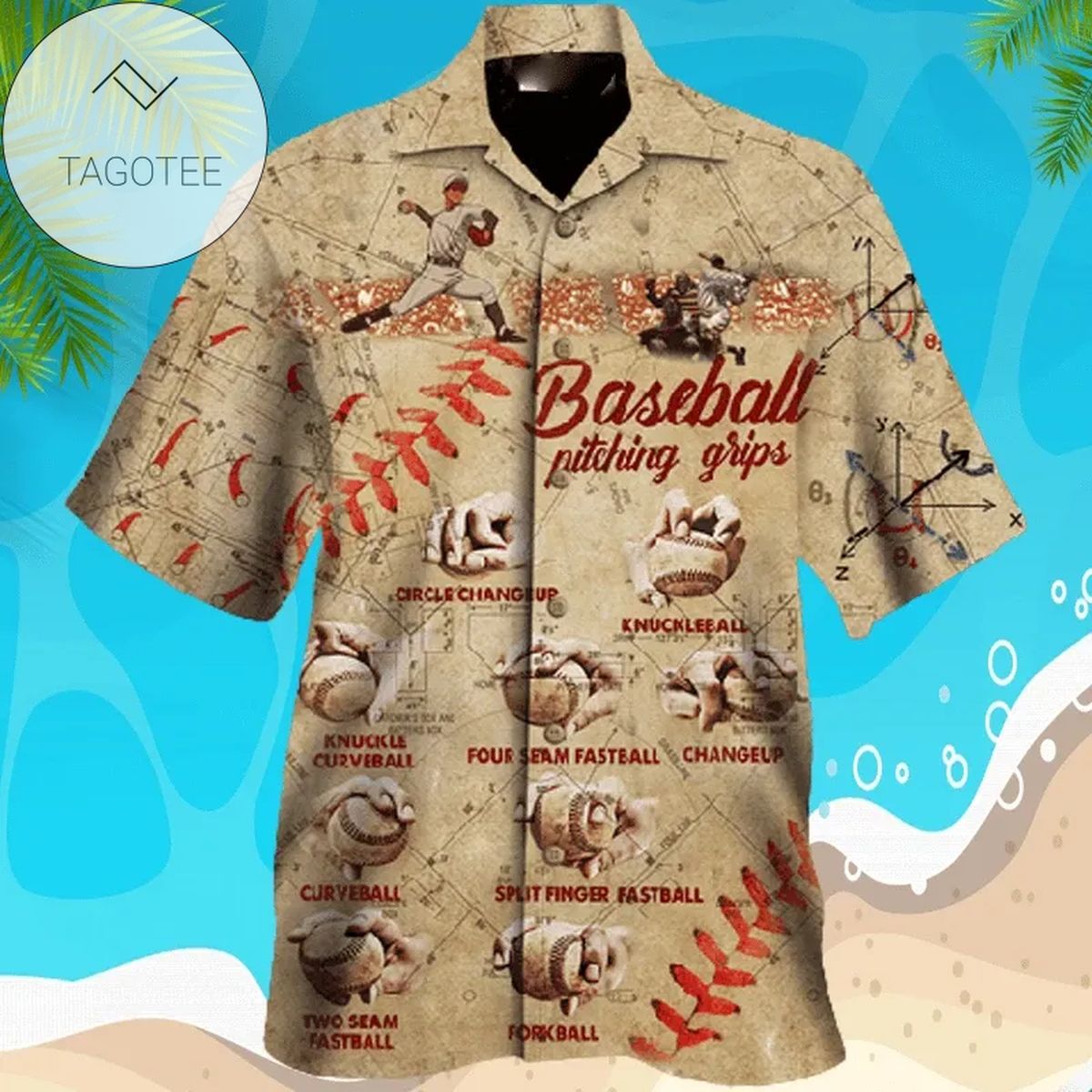 Baseball Pitching Grips Hawaiian Shirts #h