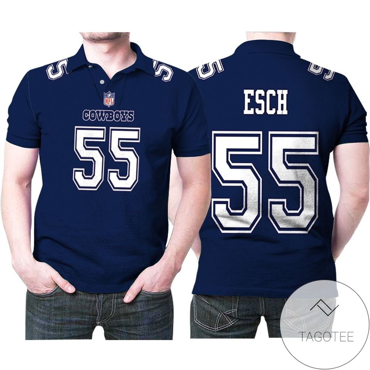 Dallas Cowboys Leighton Vander Esch #55 Great Player Nfl American Football Game Navy 2019 Jersey Style Gift For Cowboys Fans All Over Print Polo Shirt
