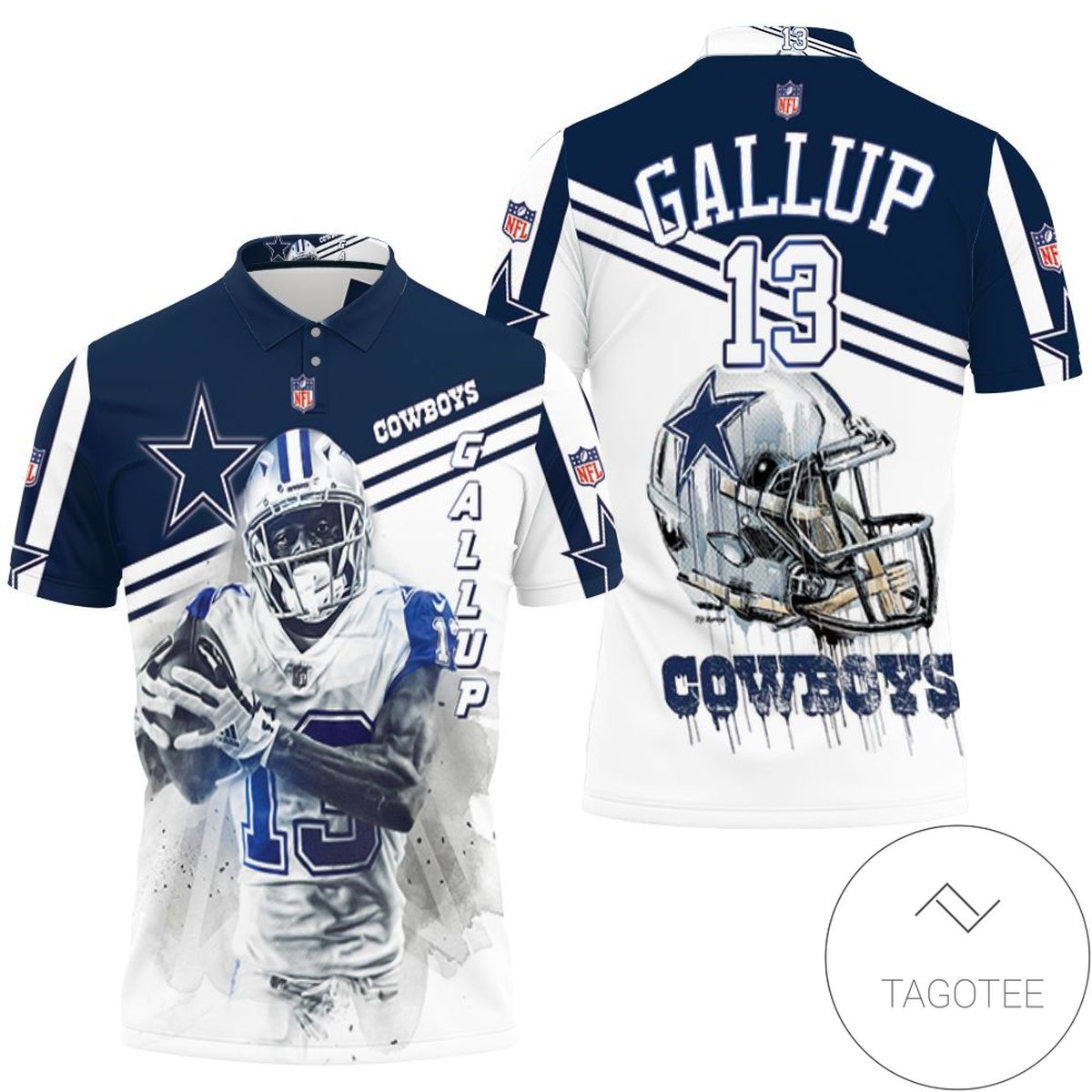 Dallas Cowboys Michael Gallup 13 3d All Over Print Polo Shirt