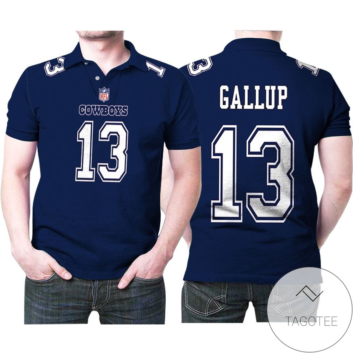 Dallas Cowboys Michael Gallup #13 Great Player Nfl American Football Game Navy 2019 Jersey Style Gift For Cowboys Fans All Over Print Polo Shirt