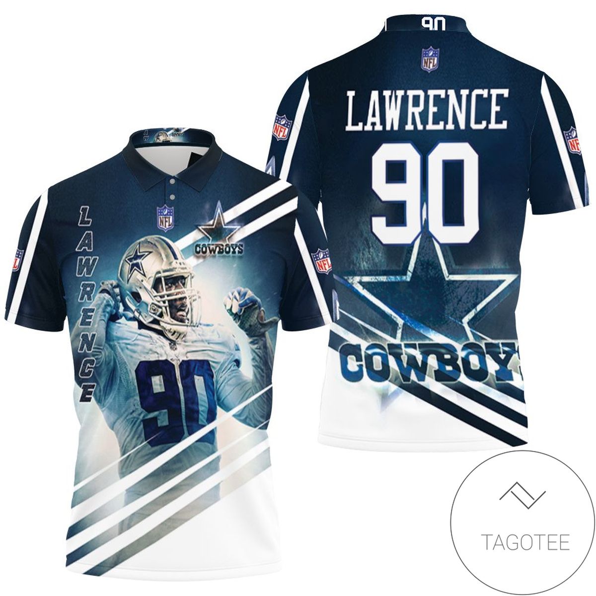 Demarcus Lawrence 90 Dallas Cowboys 3d All Over Print Polo Shirt