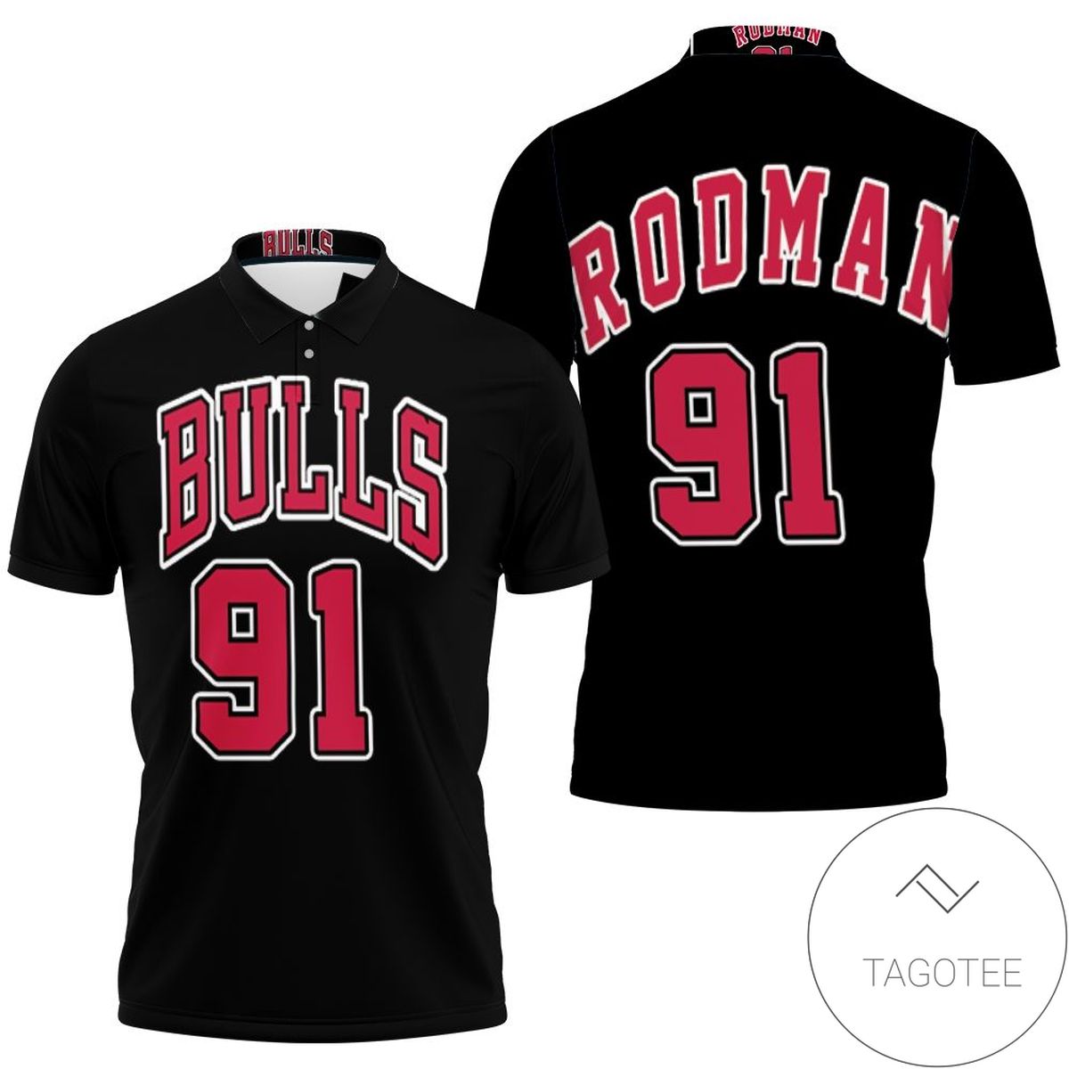 Dennis Rodman Chicago Bulls 1995-96 Hardwood Classics Jersey All Over Print Polo Shirt