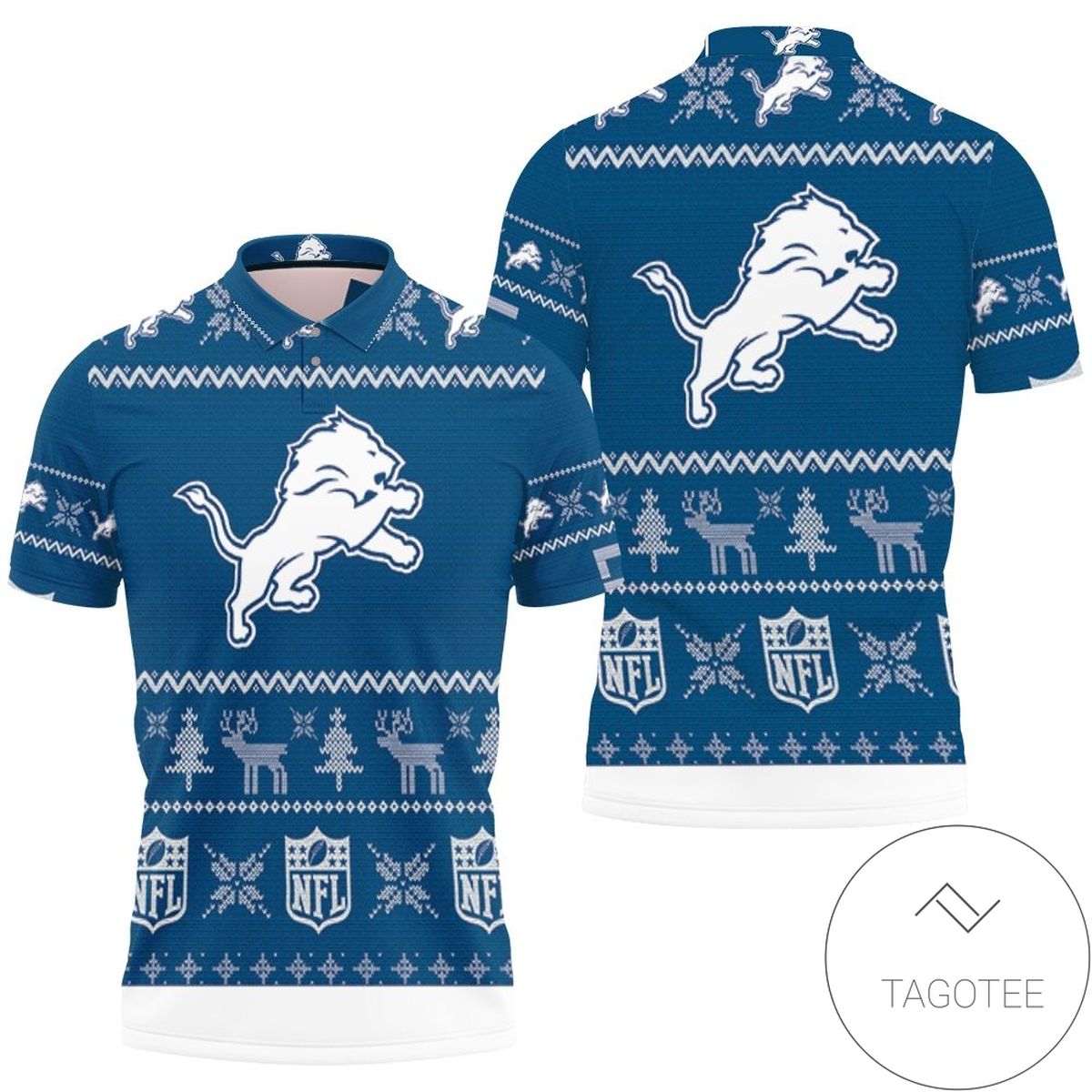 Detroit Lions Nfl Ugly Sweatshirt Christmas 3d All Over Print Polo Shirt