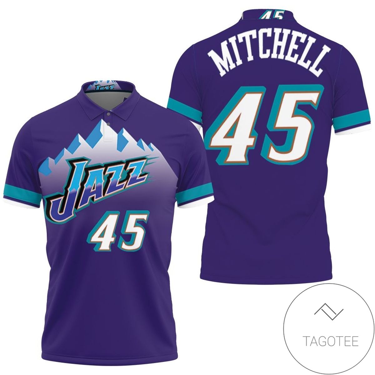 Donovan Mitchell Utah Jazz Purple Jersey Inspired Style All Over Print Polo Shirt