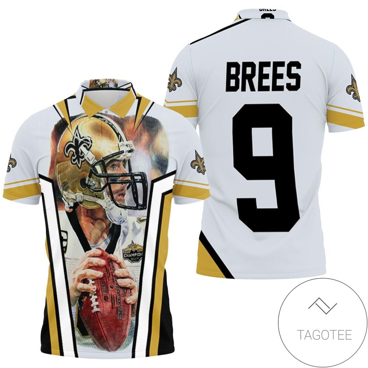 Drew Brees New Orleans Saints Picture Super Bowl Champion All Over Print Polo Shirt All-over Print