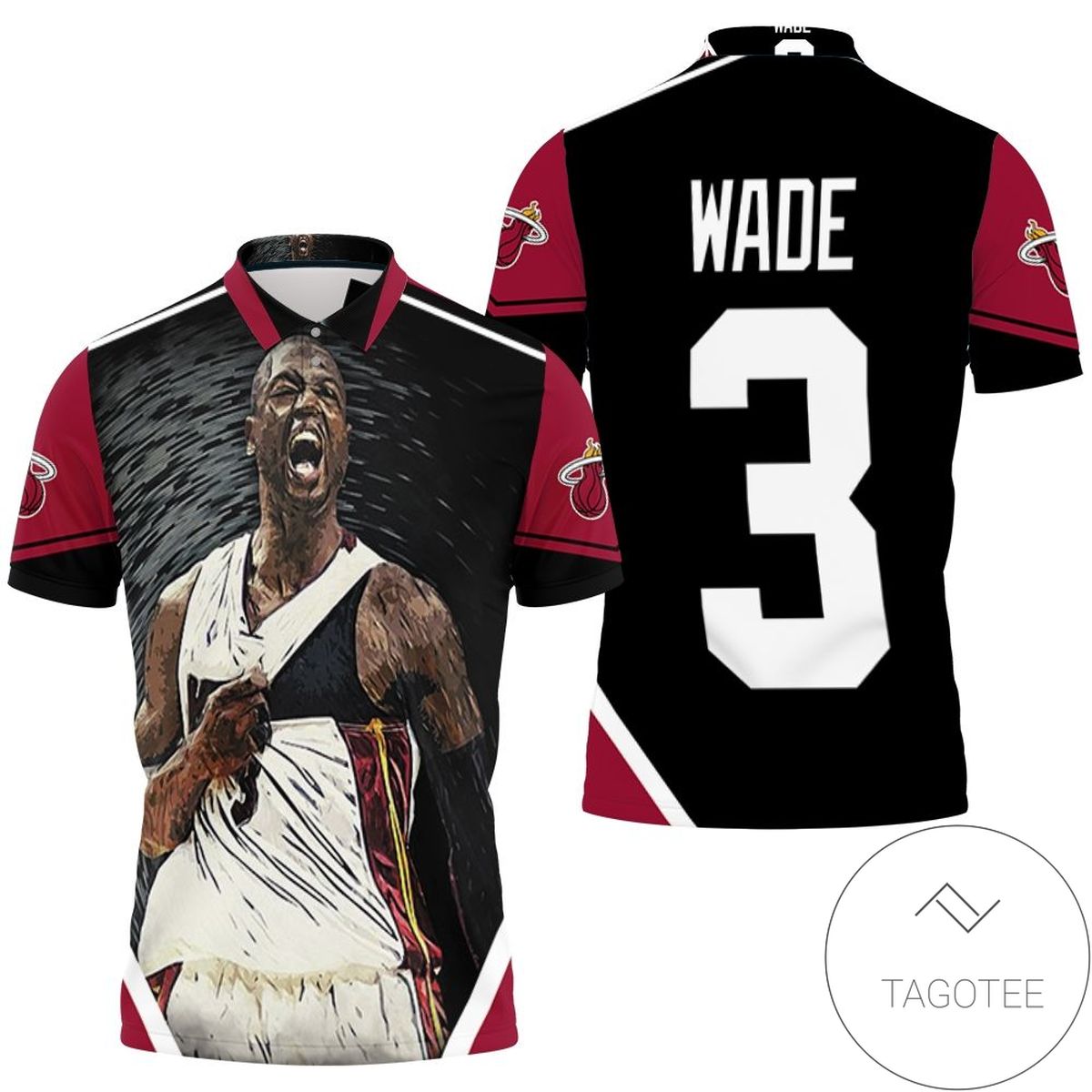 Dwyane Wade 3 Miami Heat Strong Warrior Legend Player For Fan All Over Print Polo Shirt