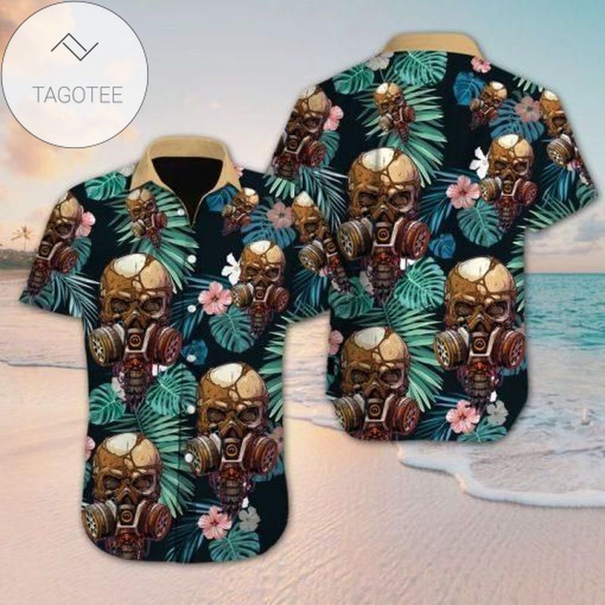 Floral Skull Tropical Hawaiian Shirt