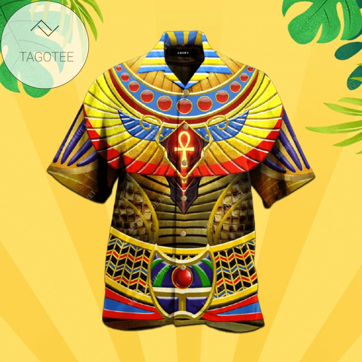 God Armor Egyptian Style Hawaiian Unisex Aloha Shirts H