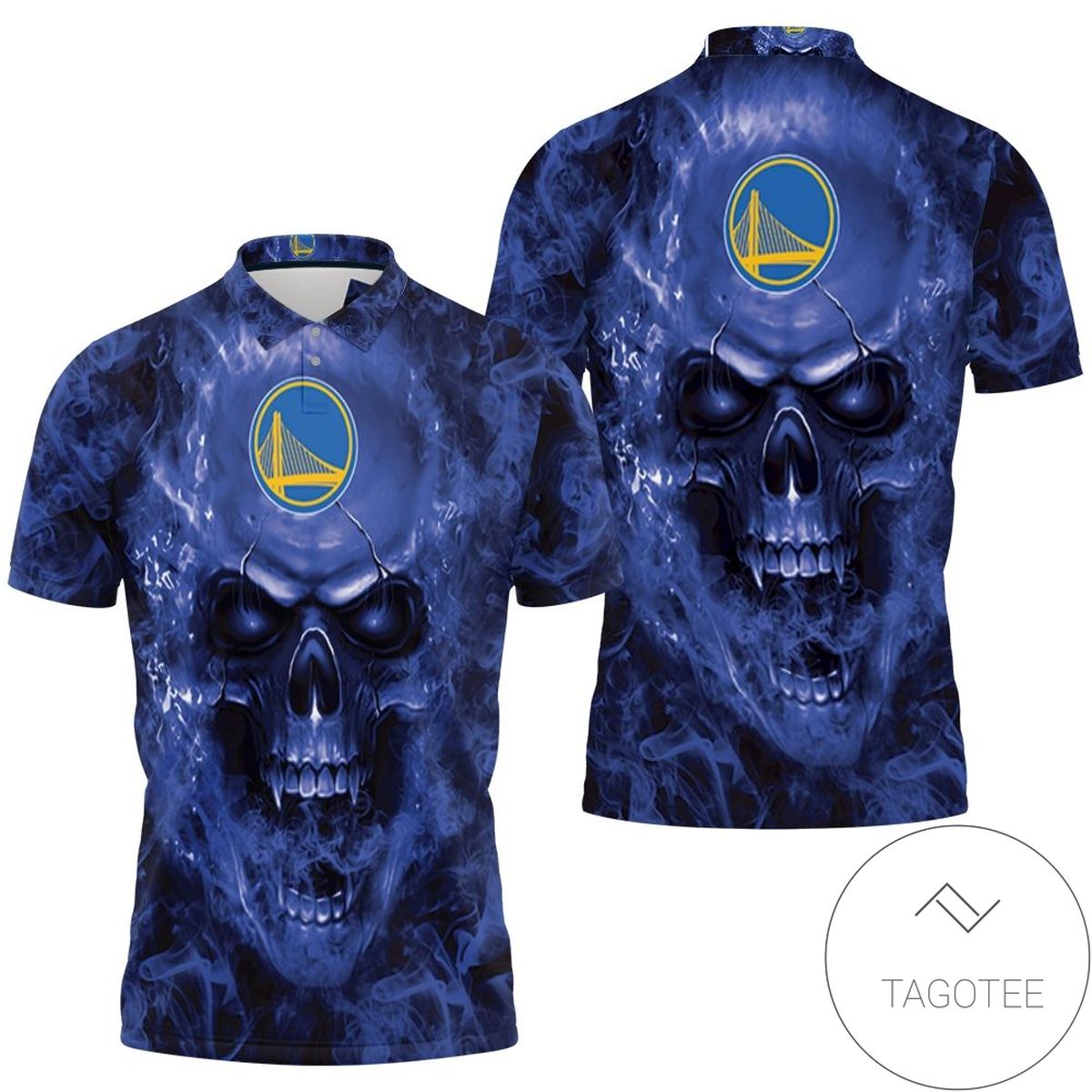 Golden State Warriors Nba Fans Skull All Over Print Polo Shirt