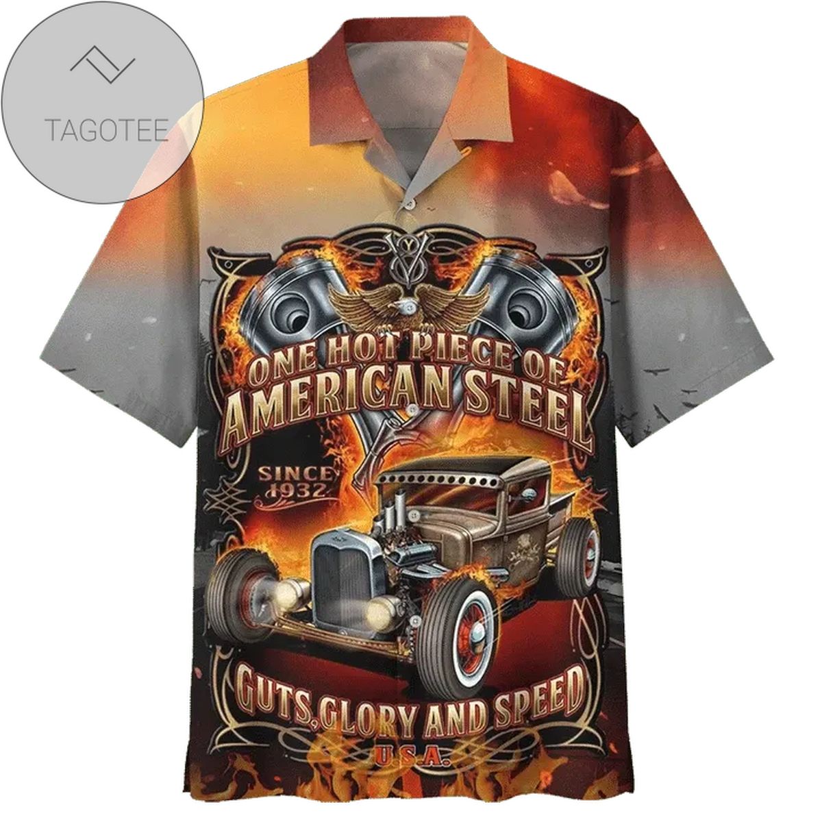 Hot Rod One Hot Piece Of American Steel Hawaiian Shirt #kv