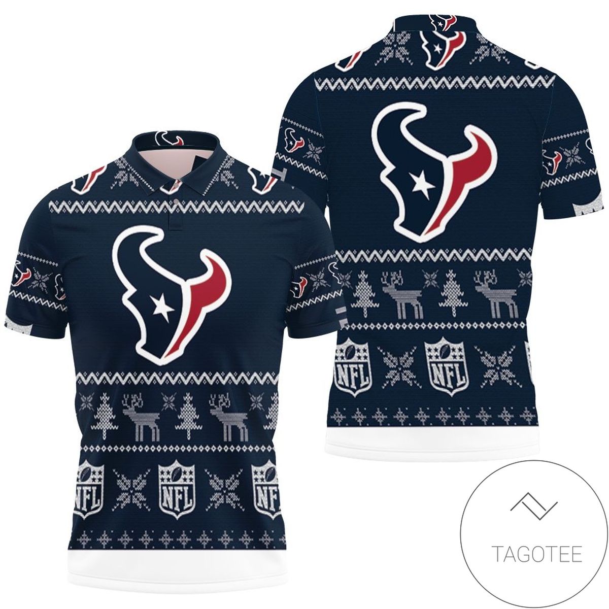 Houston Texans Nfl Ugly Sweatshirt Christmas 3d All Over Print Polo Shirt