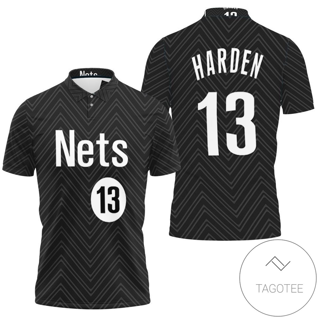 James Harden Nets 2020-21 Earned Edition Black Jersey Inspired All Over Print Polo Shirt
