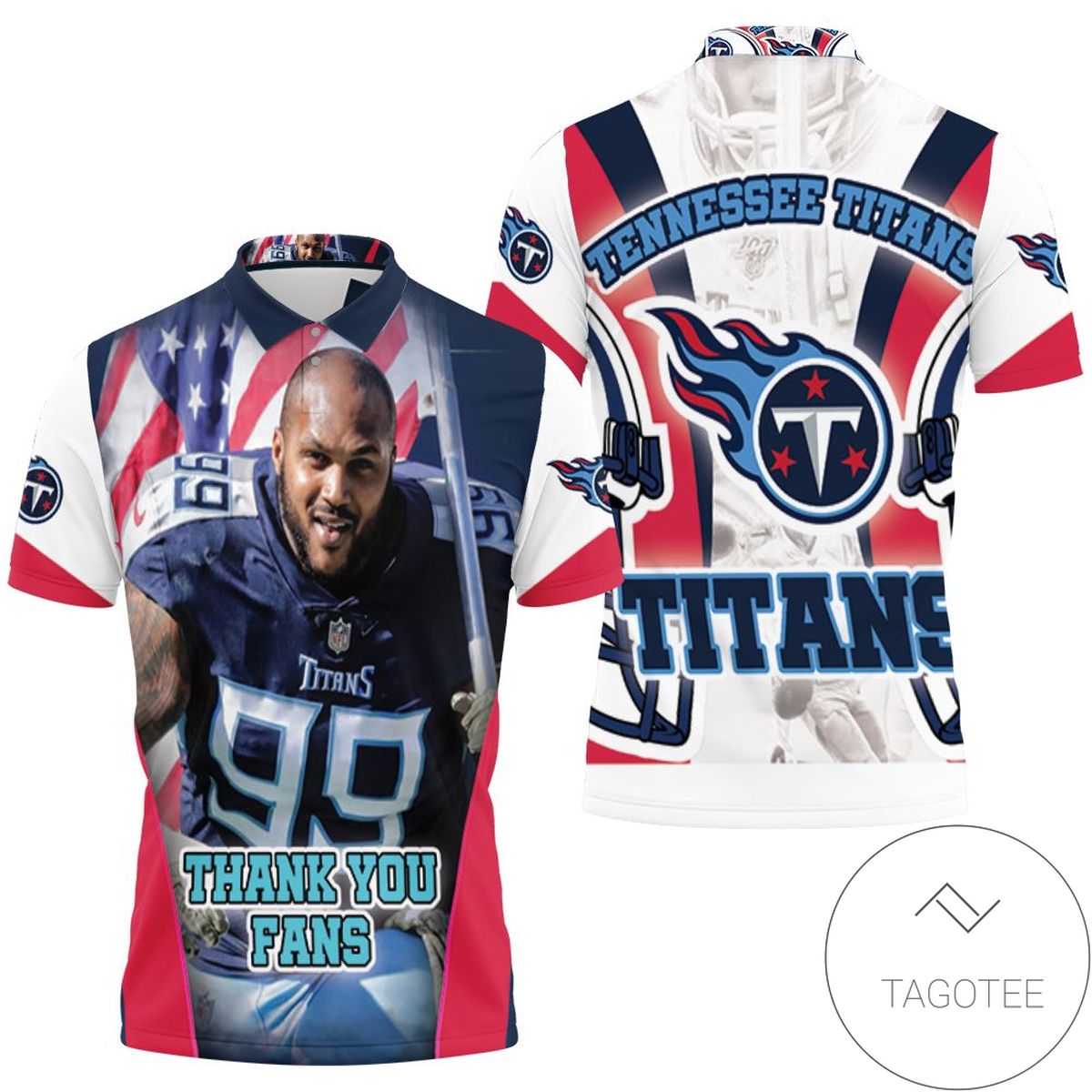 Jurell Casey #99 Tennessee Titans Afc South Division Super Bowl 2021 All Over Print Polo Shirt
