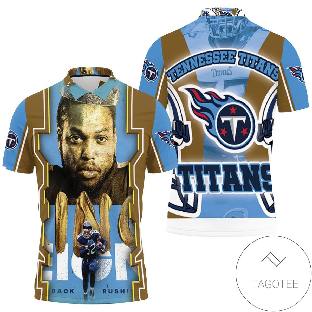 King Derrick Henry #22 Tennessee Titans Super Bowl 2021 Afc South Division Champions All Over Print Polo Shirt