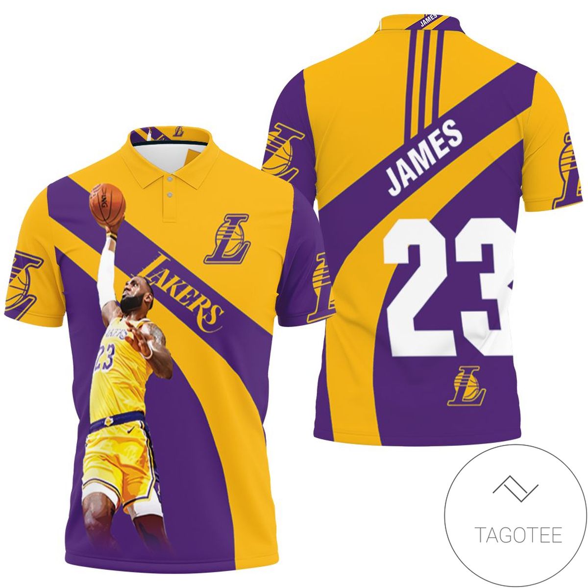 King James 23 Los Angeles Lakers Western Conference All Over Print Polo Shirt