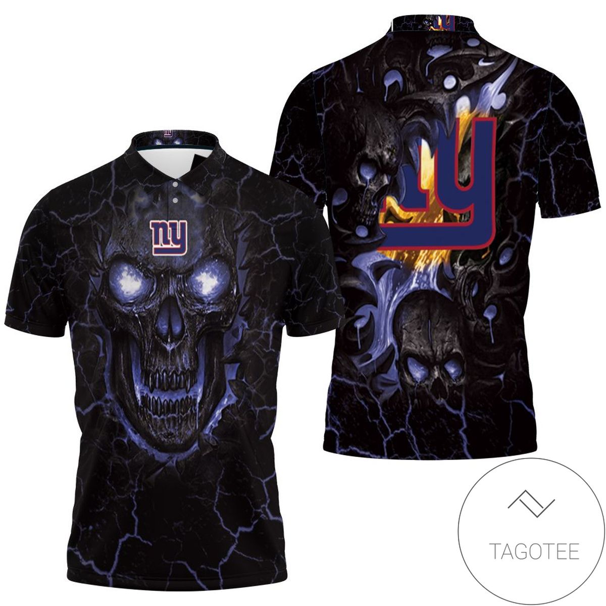Lava Skull New York Giants 3d Jersey All Over Print Polo Shirt