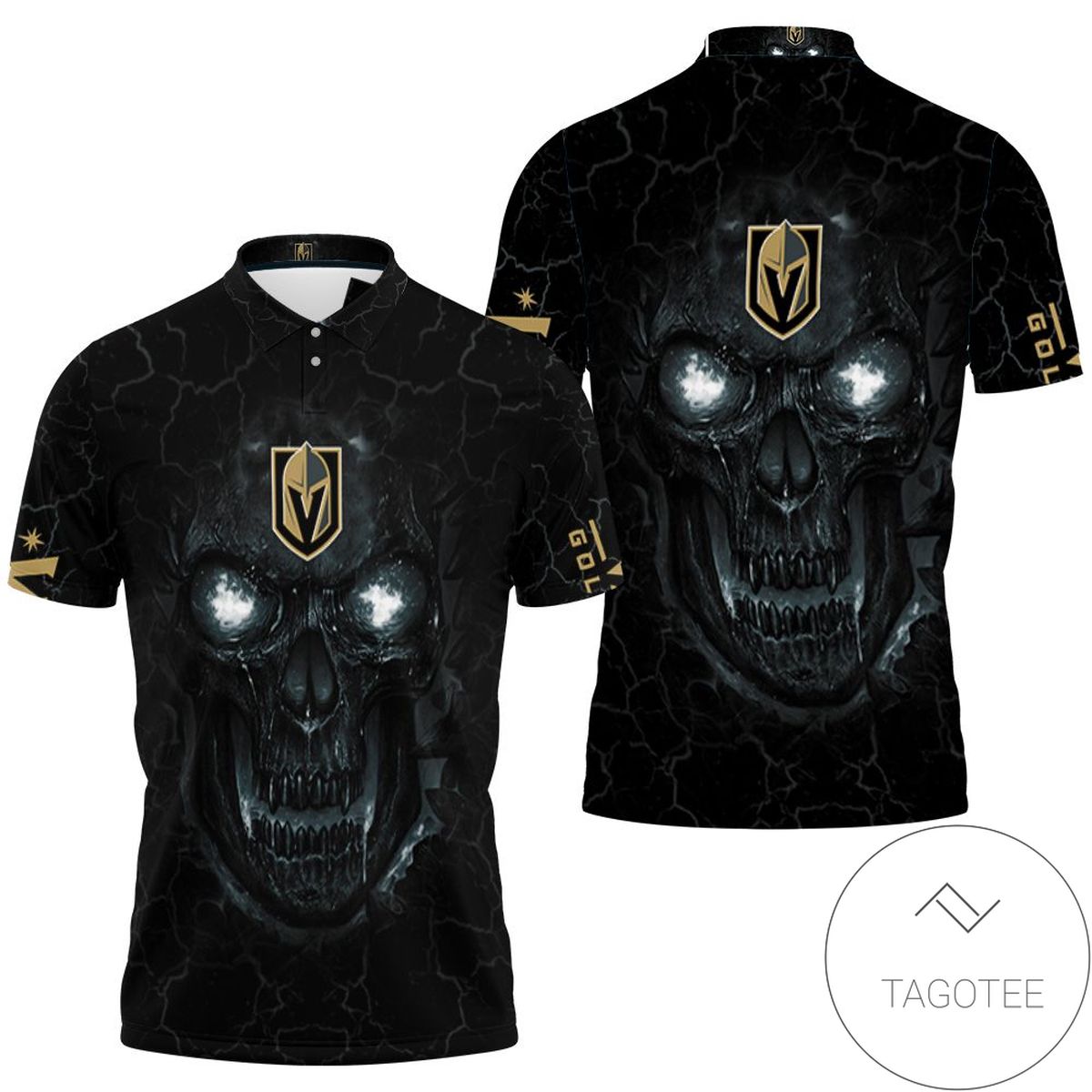 Lava Skull Vegas Golden Knights 3d Jersey All Over Print Polo Shirt
