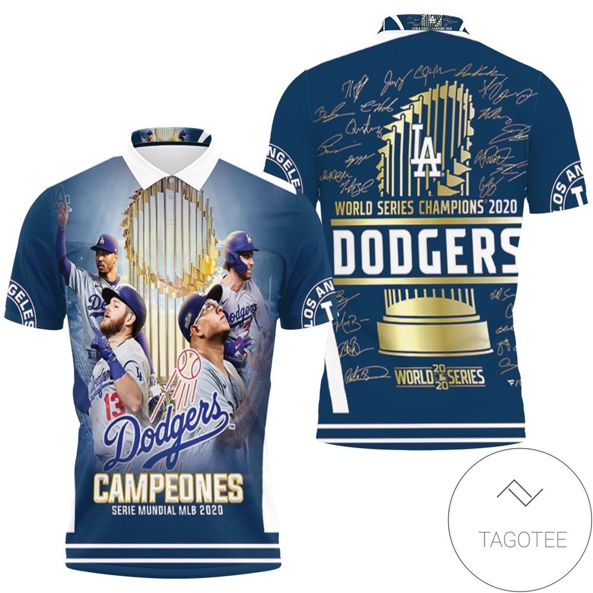Los Angeles Dodgers Campeones Serie Mundial Mlb 2020 All Over Print Polo Shirt