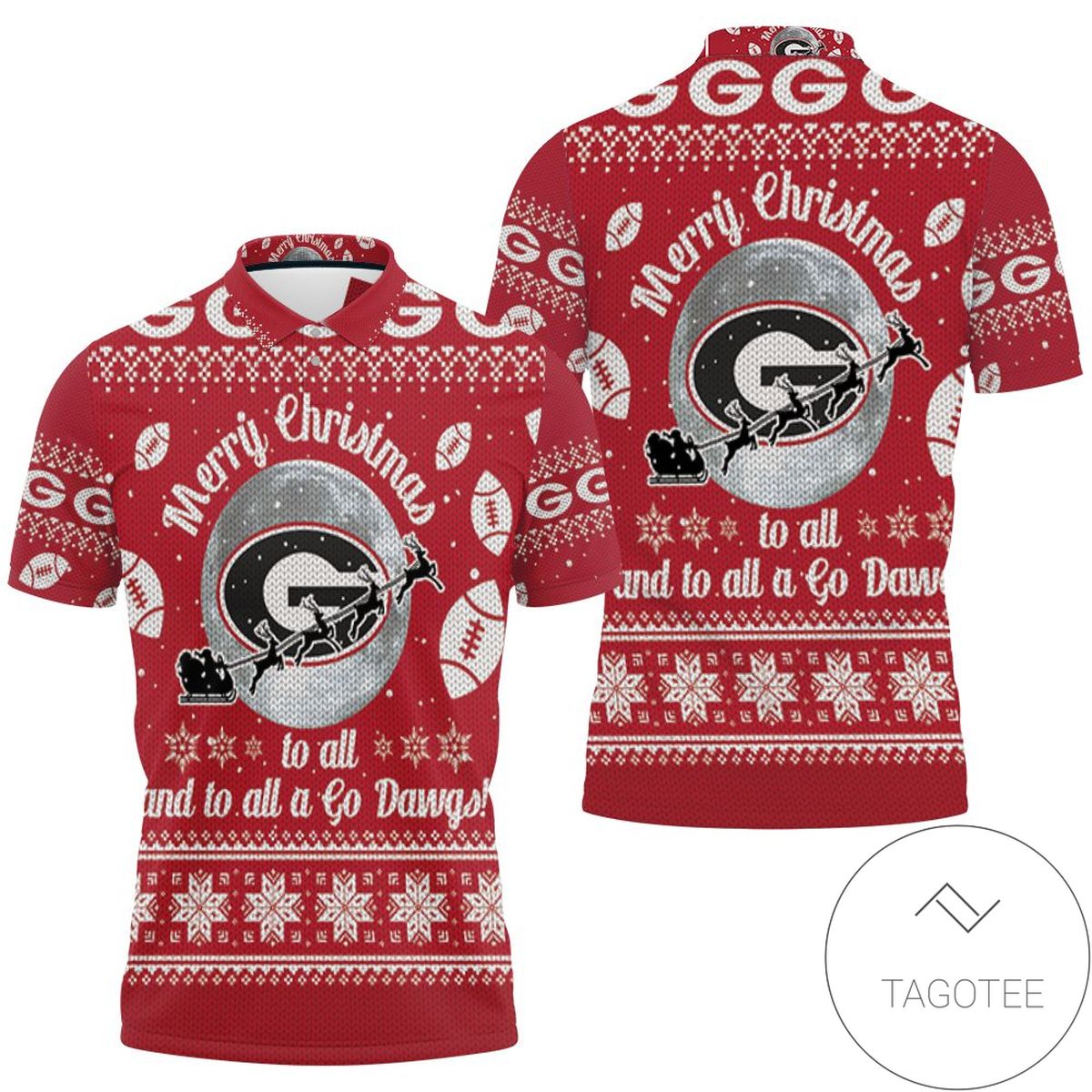 Merry Christmas Georgia Bulldogs To All And To All A Go Dawgs Ugly Christmas 3d Jersey All Over Print Polo Shirt