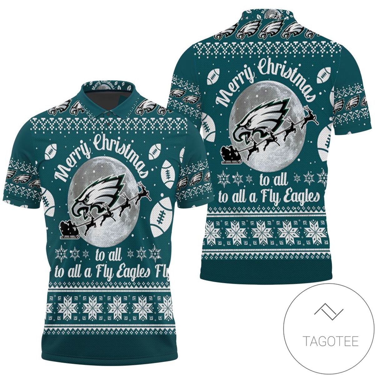 Merry Christmas Philadelphia Eagles To All And To All A Fly Ea All Over Print Polo Shirt