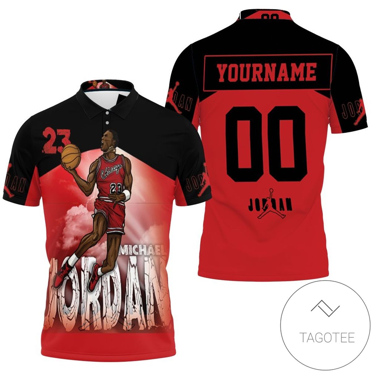 Michael Jordan 23 Chicago Bull Legend Of Nba All Over Print Polo Shirt