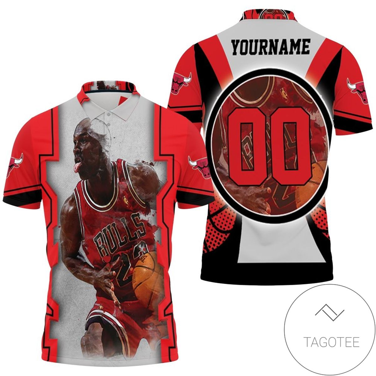 Michael Jordan Chicago Bulls Legendary 23 All Over Print Polo Shirt