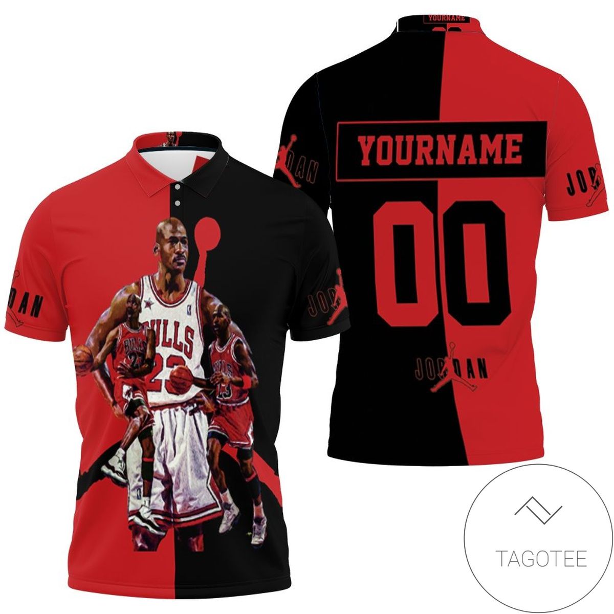 Michael Jordan Chigago Bulls 23 Legend All Over Print Polo Shirt