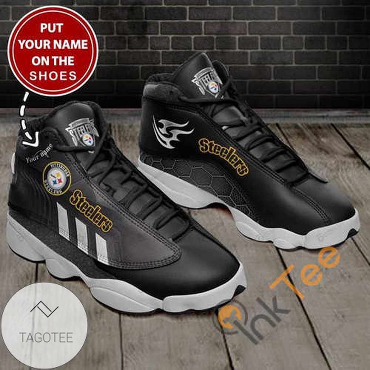 Pittsburgh Steelers 13 Personalized Air Jordan 13 Shoes Sneakers