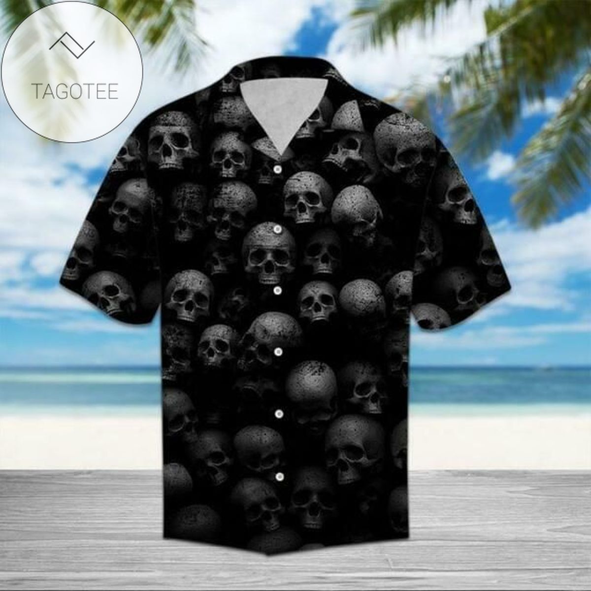 Skull Black Authentic Hawaiian Shirt 2022s 1508v