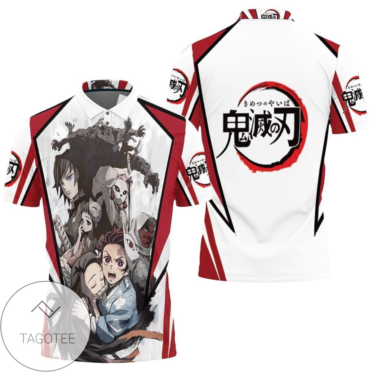 Kimetsu No Yaiba Anime Hashira And Demon Slayers Corps All Over Print Polo Shirt