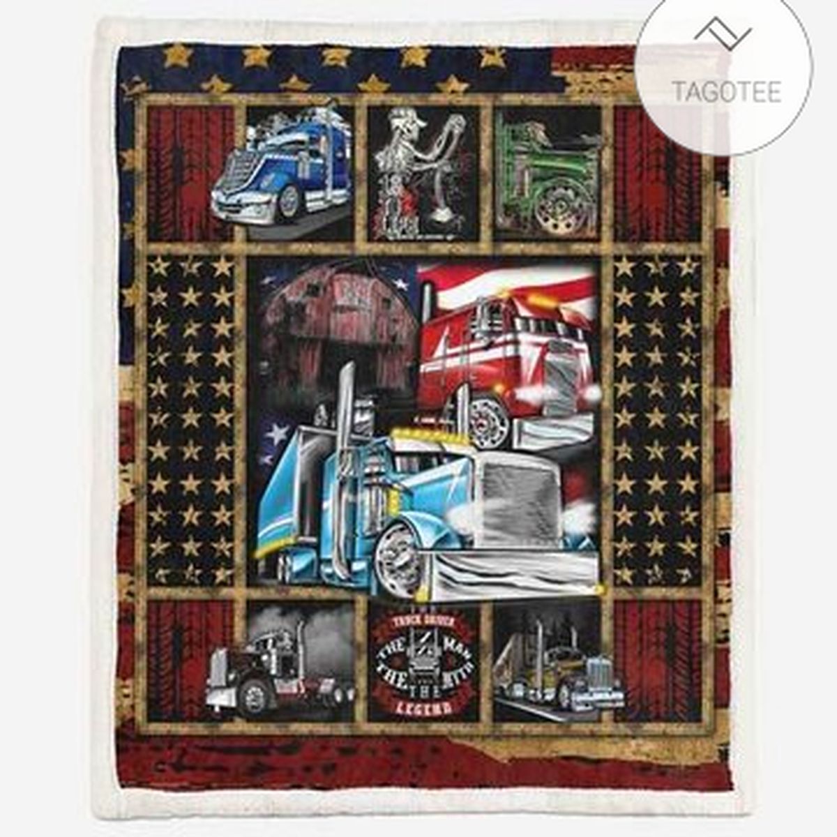 American Truck Driver Quilt Blanket