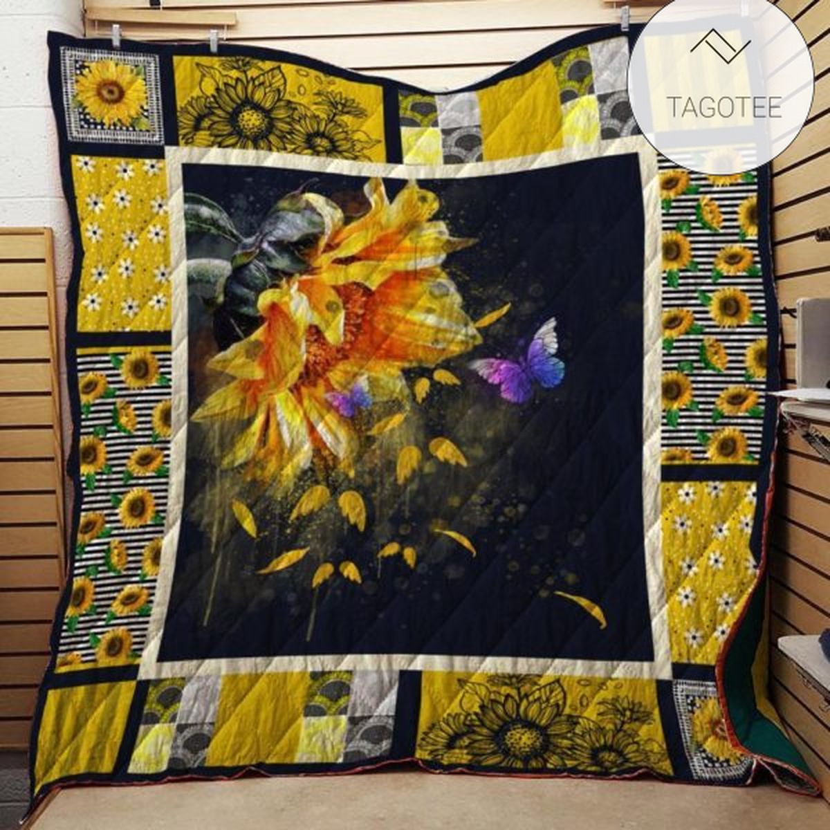 Angel Wings Sunflower Quilt Blanket